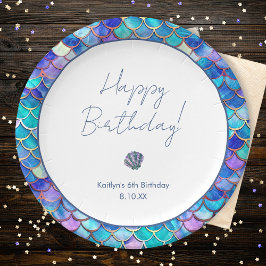 Plato De Papel Fiesta de cumpleaños de niñitas con sirena