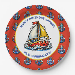Plato De Papel Fiesta de cumpleaños de niño con tema marítimo en
