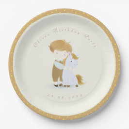 Plato De Papel Fiesta de cumpleaños de niño personalizado, Baby S