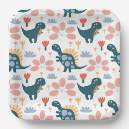 Plato De Papel Fiesta de cumpleaños de niños de dinosaurios peque