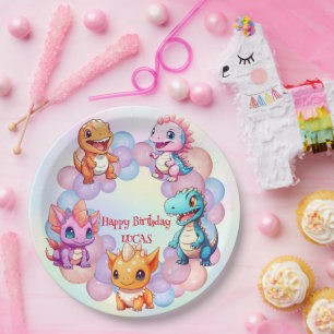 Plato De Papel Fiesta de cumpleaños de niños de la Escuela de Glo