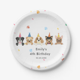 Plato De Papel Fiesta de cumpleaños de niños de perros copiosos