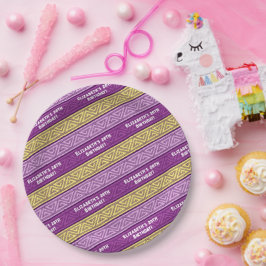 Plato De Papel Fiesta de cumpleaños de nombre y edad banda celta