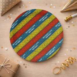 Plato De Papel Fiesta de cumpleaños de nombre y edad banda celta 