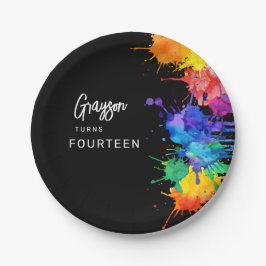 Plato De Papel Fiesta de Cumpleaños de Paintball