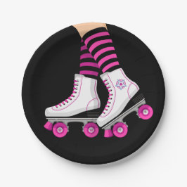 Plato De Papel Fiesta de Cumpleaños de Patinaje en Patines de Rod