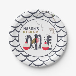 Plato De Papel Fiesta de cumpleaños de pesca de un aliado de O-Fi