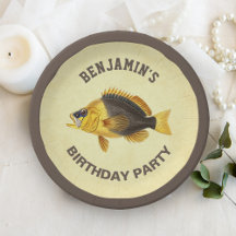 Fiesta de cumpleaños de pesca rústica vintage