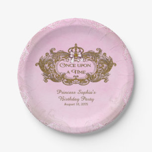 Plato De Papel Fiesta de Cumpleaños de Princesa Érase una Vez