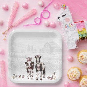 Plato De Papel Fiesta de cumpleaños de Princess Animals