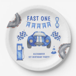 Plato De Papel Fiesta de cumpleaños de Race Car