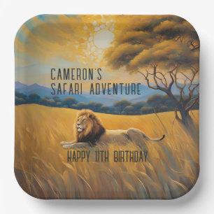 Plato De Papel Fiesta de cumpleaños de Safari