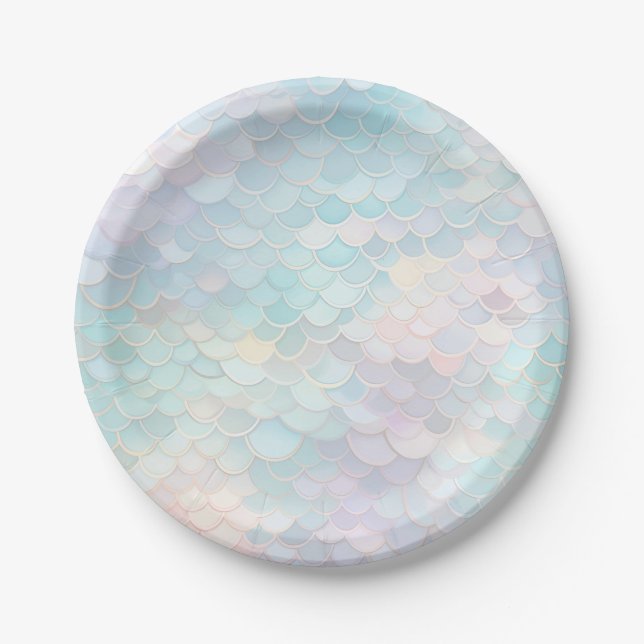 Plato De Papel Fiesta de cumpleaños de Sirena (Anverso)