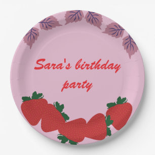 Plato De Papel Fiesta de cumpleaños de Strawberries