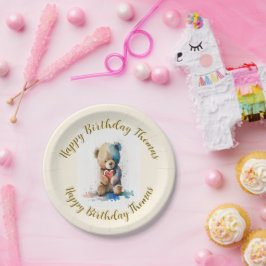 Plato De Papel Fiesta de cumpleaños de Teddy Bear