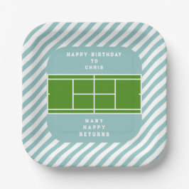 Plato De Papel Fiesta de cumpleaños de Tennis