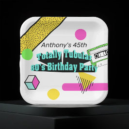 Plato De Papel Fiesta de cumpleaños de Tubular 80