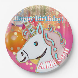 Plato De Papel Fiesta de Cumpleaños de Unicornio 