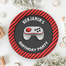 Plato De Papel Fiesta de Cumpleaños de Videojuegos Modernos