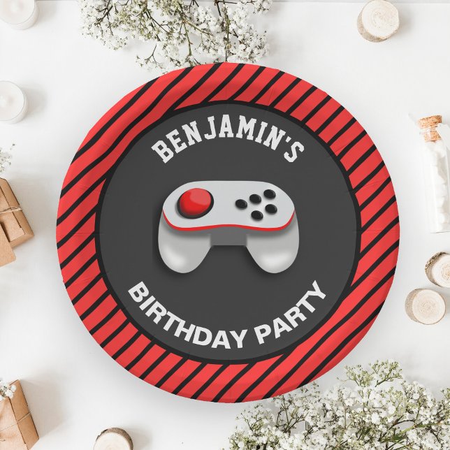 Plato De Papel Fiesta de Cumpleaños de Videojuegos Modernos (Subido por el creador)