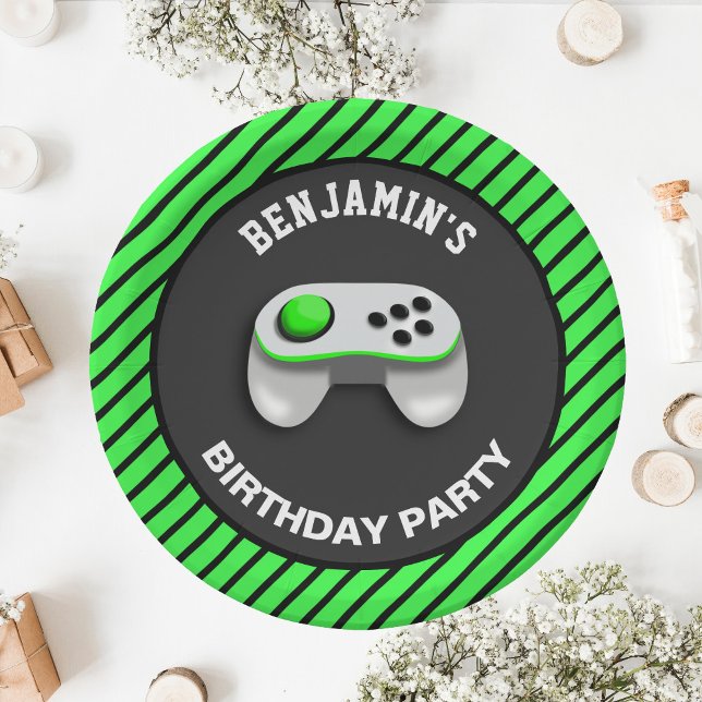 Plato De Papel Fiesta de Cumpleaños de Videojuegos Modernos (Subido por el creador)