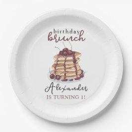 Plato De Papel Fiesta de cumpleaños de Watercolor Pancakes