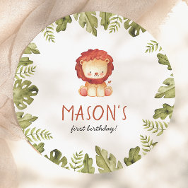 Plato De Papel Fiesta de cumpleaños de Wild One Safari Animals