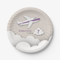 Fiesta de cumpleaños del aeroplano - púrpura