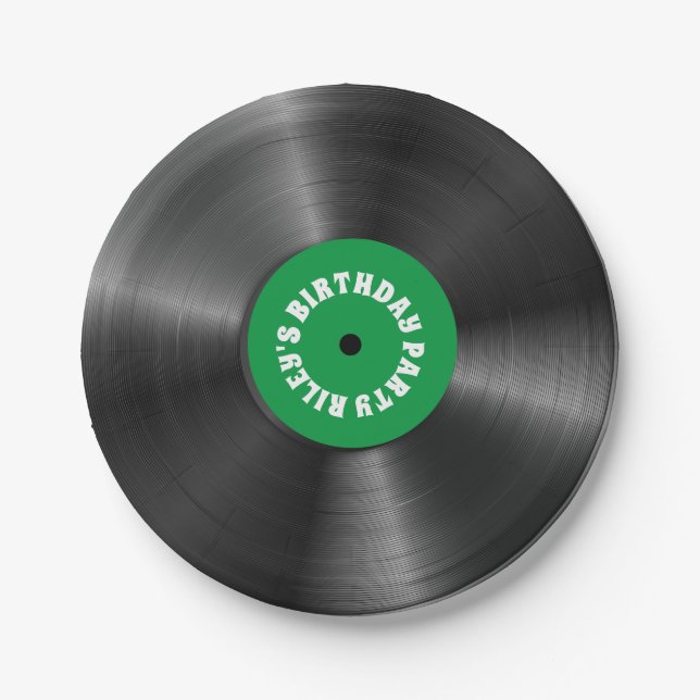 Plato De Papel Fiesta de cumpleaños del álbum de vinílico persona (Anverso)