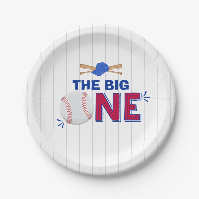 Plato De Papel Fiesta de cumpleaños del béisbol de la placa de (Anverso)