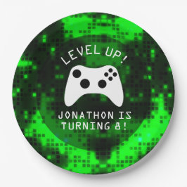 Plato De Papel Fiesta de cumpleaños del Camión de videojuegos de