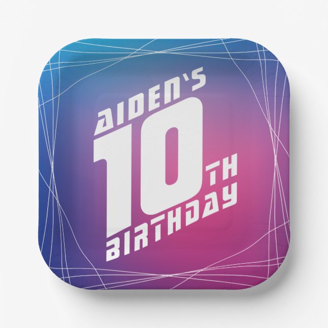 Plato De Papel fiesta de cumpleaños del chico de Guay (Anverso)