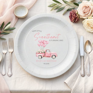 Plato De Papel Fiesta de cumpleaños del Día de San Valentín de Li
