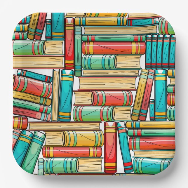 Plato De Papel Fiesta de cumpleaños del libro (Anverso)