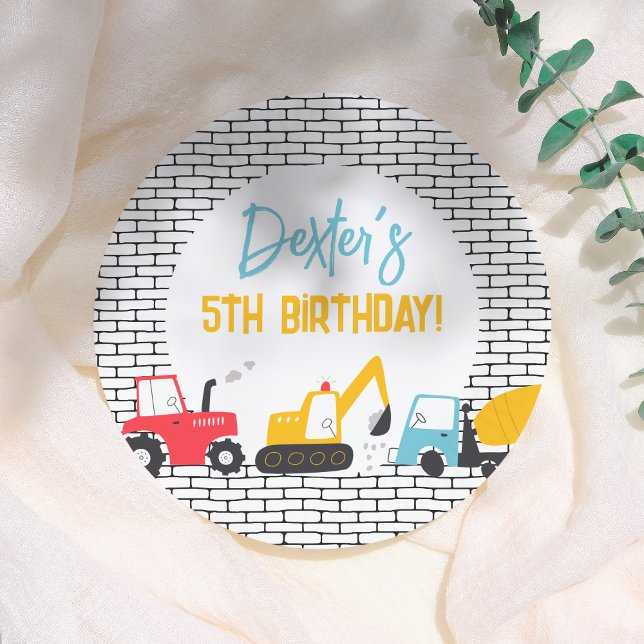 Plato De Papel Fiesta de cumpleaños del niño de los vehículos de  (Subido por el creador)