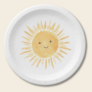Plato De Papel Fiesta de Cumpleaños del Niño Sol Adorable