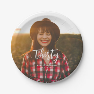 Plato De Papel Fiesta de cumpleaños del Personalizado de la foto