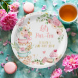 Plato De Papel Fiesta de cumpleaños del té Flor rosa Chica de per<br><div class="desc">Placas de papel fiesta con temática de té para su perfecta celebración. Consulte la colección de coincidencias de todo lo que tenemos disponible para este tema.</div>