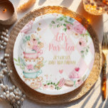 Plato De Papel Fiesta de cumpleaños del té Flor rosa Chica de per<br><div class="desc">Placas de papel fiesta con temática de té para su perfecta celebración. Consulte la colección de coincidencias de todo lo que tenemos disponible para este tema.</div>