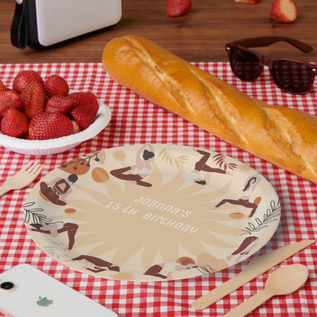 Plato De Papel Fiesta de cumpleaños del yoga (Picnic)