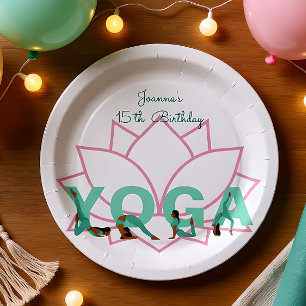 Plato De Papel Fiesta de cumpleaños del yoga
