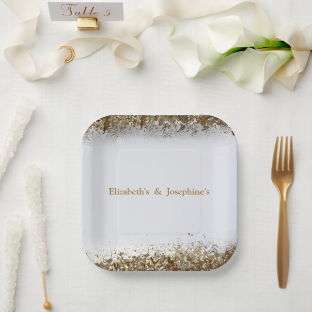 Plato De Papel Fiesta de cumpleaños doble conjunta para adultos | (Boda)