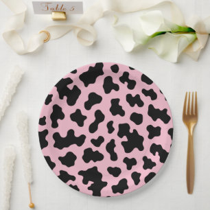 Plato De Papel Fiesta de Cumpleaños Estampado de Cuero de Vaca Ne