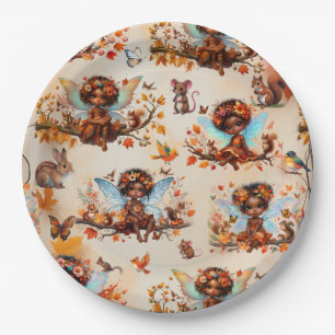 Plato De Papel Fiesta de cumpleaños forestal encantada de hadas a