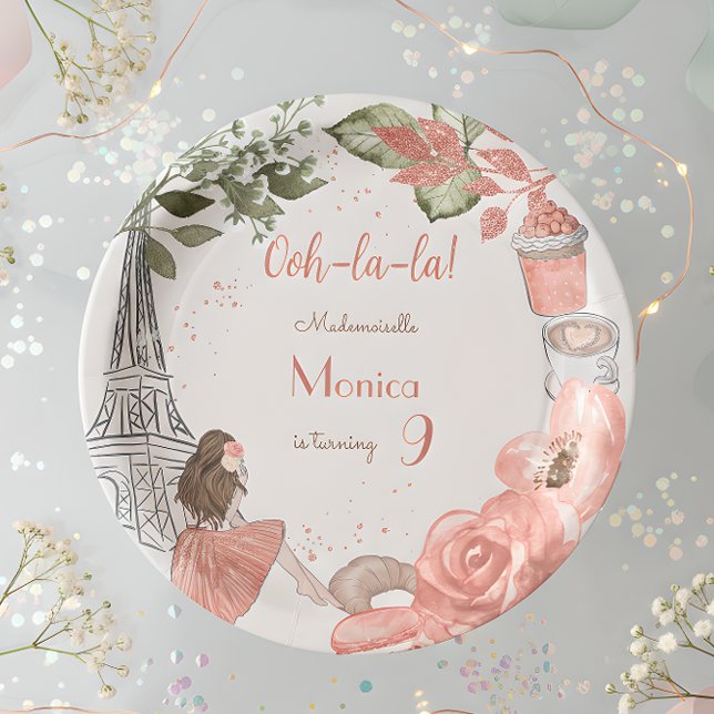 Plato De Papel Fiesta de cumpleaños francesa temática de París (Subido por el creador)