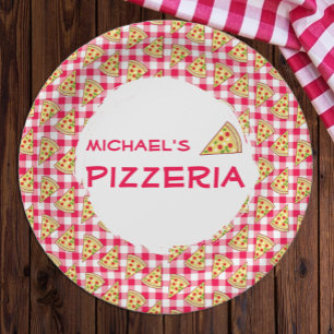 Plato De Papel Fiesta de Cumpleaños Infantil Pizza