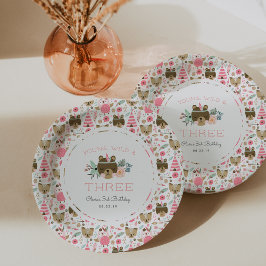 Plato De Papel Fiesta de cumpleaños juvenil, salvaje y de tres añ