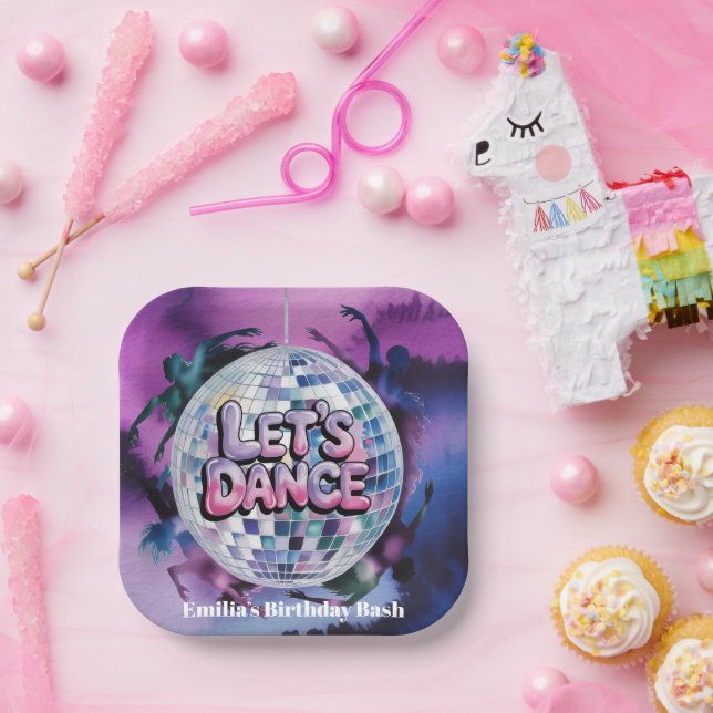 Plato De Papel Fiesta de Cumpleaños Let's Dance (Fiesta)