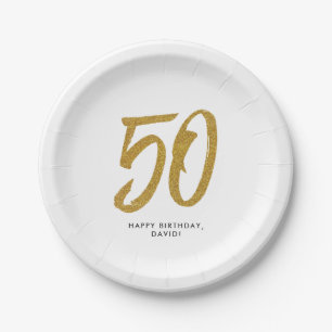 Plato De Papel Fiesta de cumpleaños número 50 personalizada de