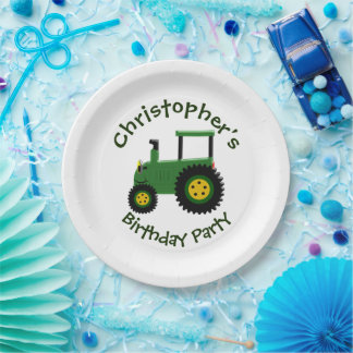 Plato De Papel Fiesta de cumpleaños personalizada de diseño de tr